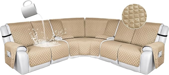 HDCAXKJ 100% Waterproof Reclining Sectional Couch Covers L Shape Recliner Sofa