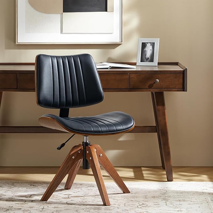 HULALA HOME Faux Leather Home Office Chair