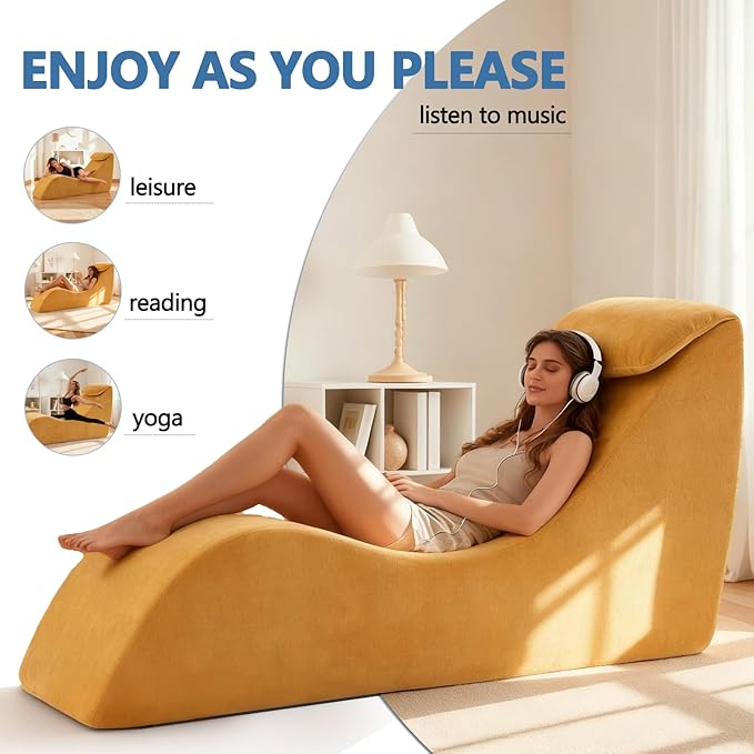 Yoga Chair Lounge for Adult, Yoga Lounge Chair，Ergonomic Chaise Lounge Chair