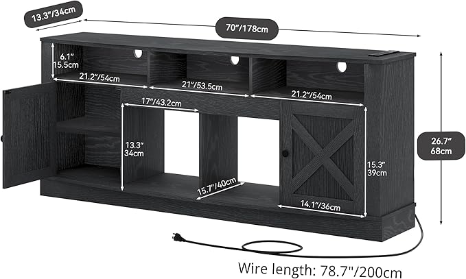 YITAHOME TV Stand for 75/80 Inch TV, Media Furniture TV Table