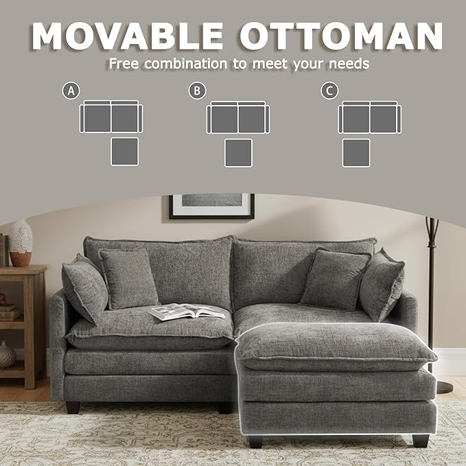 78” Modular Sectional Sofa, L Shaped Cloud Couch
