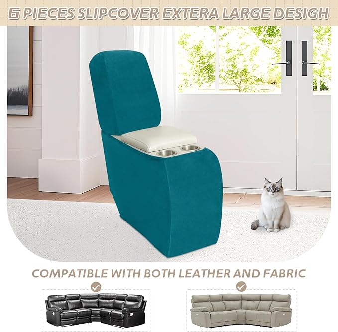 Arfntevss Sectional Recliner Couch Covers Velvet Corner Sectional Sofa Cover
