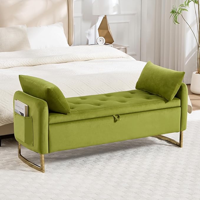 48" End of Bed Bench, Modern Storage Benches