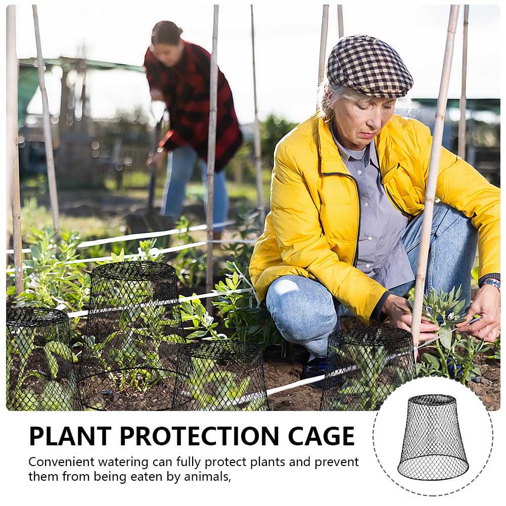 Airsnigi 24Pcs Chicken Wire Plant Cover,9x9 inch Garden Cloches Black Metal Chicken Wire Cloches Plant Protector Cover for Keeping Bunnies Rabbits Chickens Birds Squirrels Small Animals Out