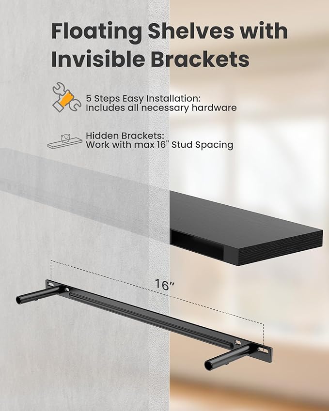 AMADA HOMEFURNISHING Floating Shelves Wall Mounted, 32 x 7 Inch Wall Shelves