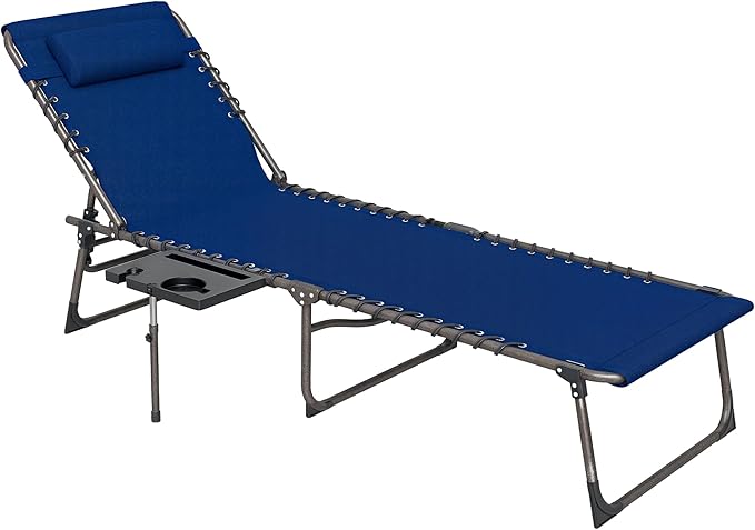 Outsunny Folding Chaise Lounge Chair Outdoor Tanning Chair