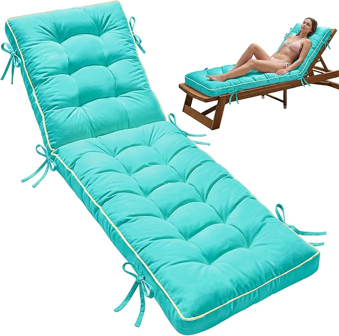 72x21 Inch Folding Chaise Lounge Cushion Quick Dry