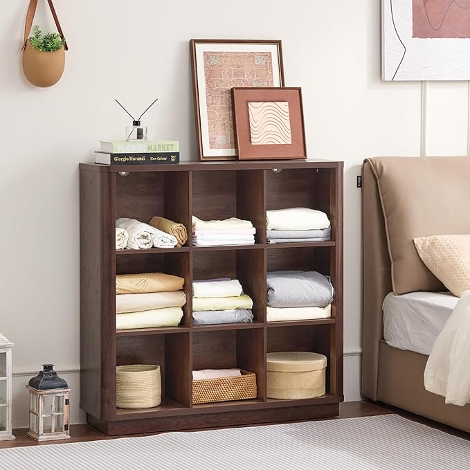 Joaxswe 9 Cube Bookshelf, 40.5" Wide Organizer Bookcase
