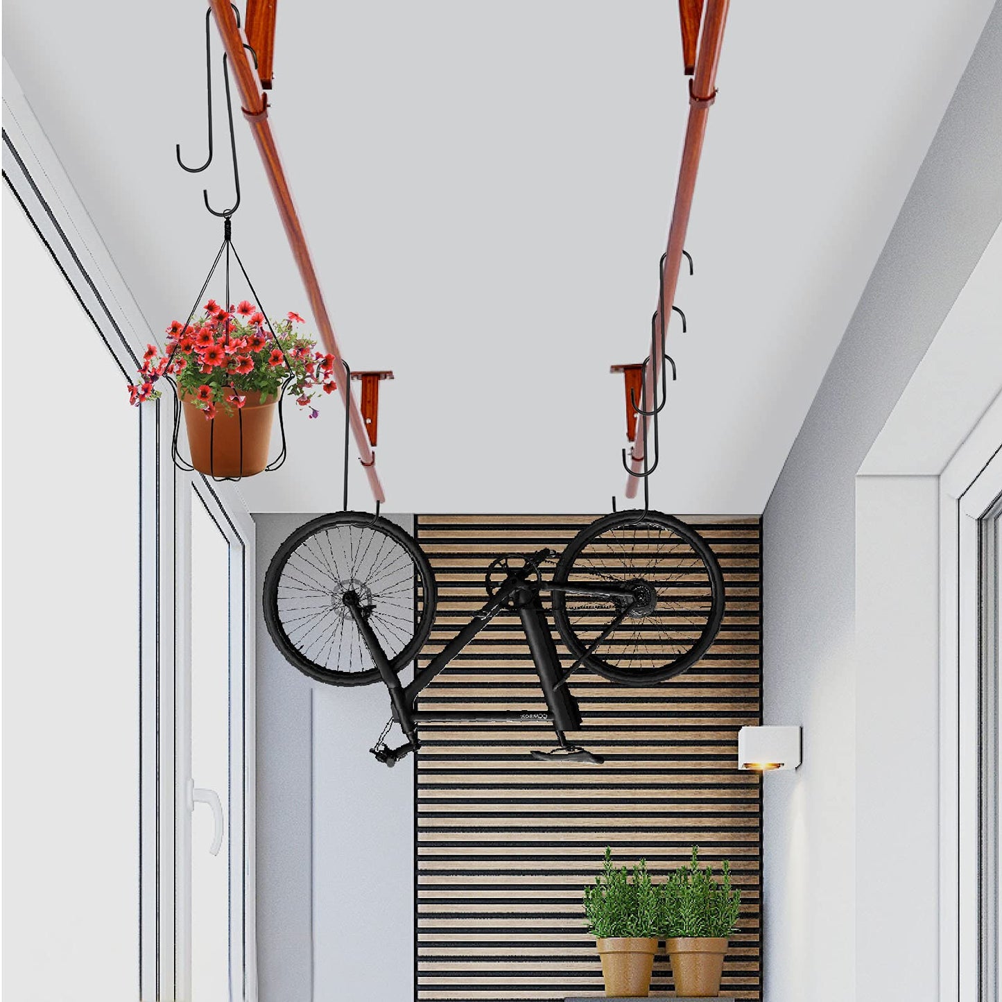 DINGEE 12 inch 8 Pack Extra Large S Hooks Heavy Duty Long S Hook for Hanging Plant, Hook for Tree Branch,Bird Feeder,Pots and Pans Closet Garden Pergola Indoor Outdoor X-Large Hooks