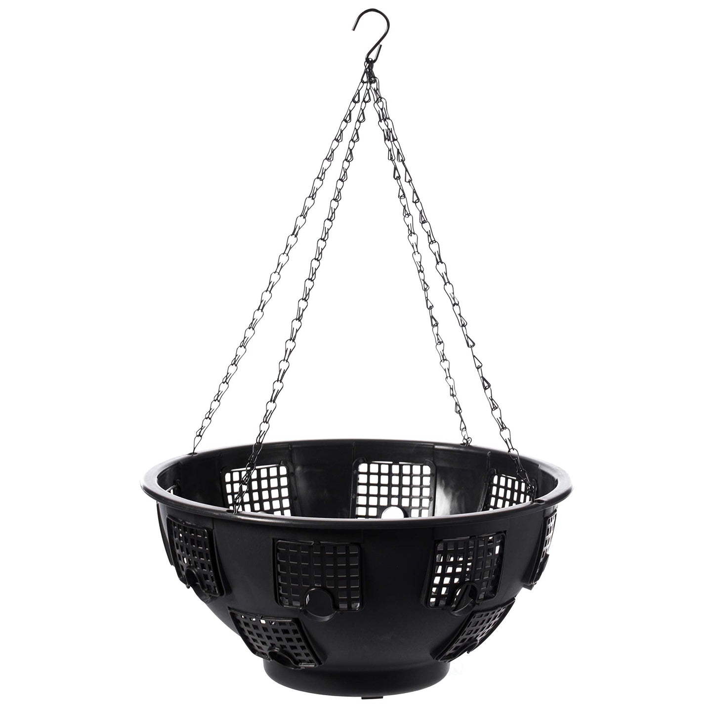 Gardenised Durable Plastic Lace Ultimate Hanging Baskets Tomato, Flower, and Herb Outdoor Flower Planter, Black