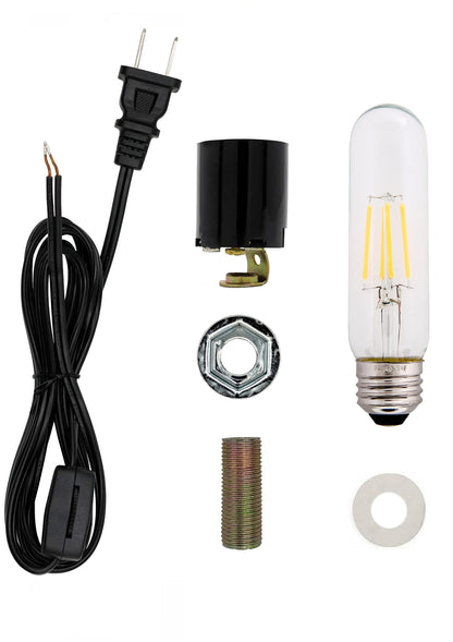 Creative Hobbies Large Ceramic Christmas Tree Wiring Kit with 3.5 Watt LED Bulb - Standard (Edison) Base Socket - Perfect for Lighting Large Size Objects and DIY Projects