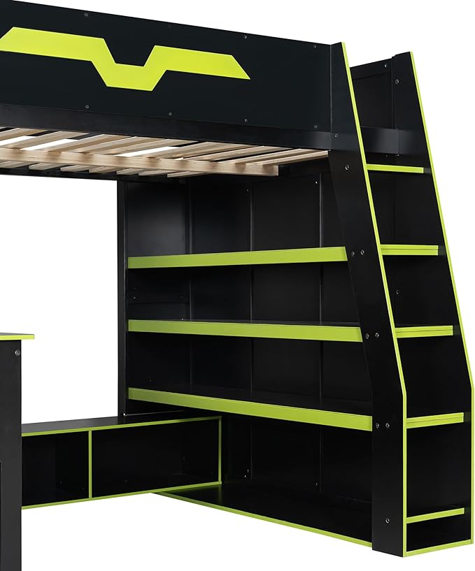 Full Size Wood Esports Loft Bed