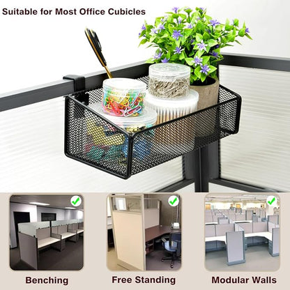 Bedside Shelf Bunk Bed Organizer Shelf Hanging Storage Metal Basket Phone Holder for Bedroom,Dorm,Office - Easy Use for Both Adult and Kids (Black)