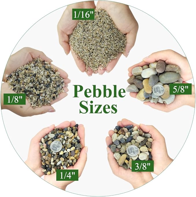 YISZM 10lbs Aquarium Gravel, 1/8"(2-4mm) Natural River Rocks Succulent Cactus Pea Gravel for Plants, Fish Tank, Decorative Pebbles for Gardening, Flower Pots, Vase Fillers, Landscaping