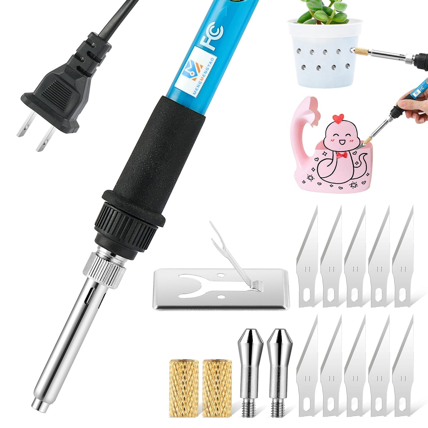 MENGMENGYAO Electric Hot Knife Plastic Cutter Hot Knife Foam Cutter Tool Plant Pot Perforator Hole Heat Knife for Manual Household Cutter Plastic Flowerpot DIY Hand Planting Tools
