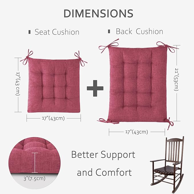 ELFJOY Rocking Chair Cushion Large Rocking Chair Pads