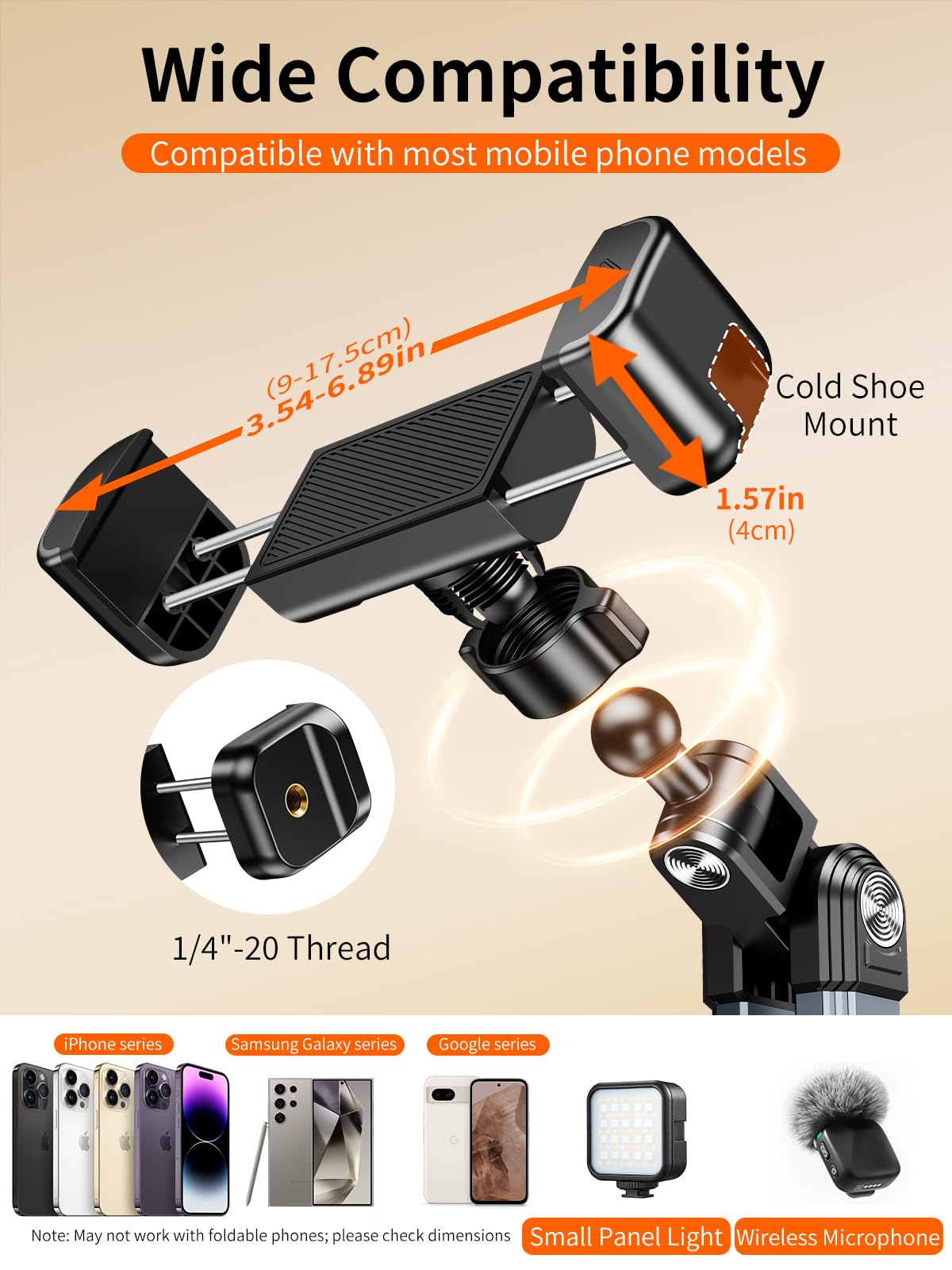 NIFBANG Floor Phone Stand for Video Recording,Overhead Cell Phone Stand for Bed,360° Adjustable Desk iPhone Tripod Floor Holder with Long Extension Arm,Compatible with iPhone 17 16 Samsung and Android