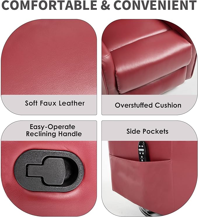 Trustyue Swivel Rocker Recliner Chair, 360° Swivel Recliner