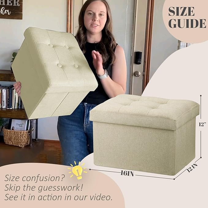 LINMAGCO Ottoman Storage Ottoman
