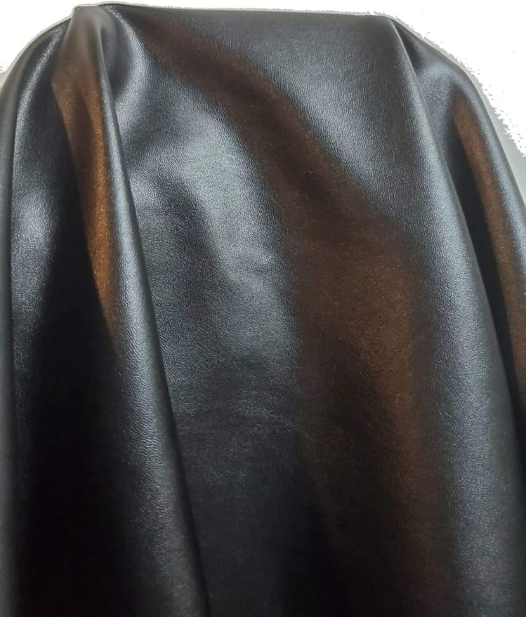 NAT Leathers™ | Black Stretch Super Soft Faux Vegan Leather PU | by The Yard
