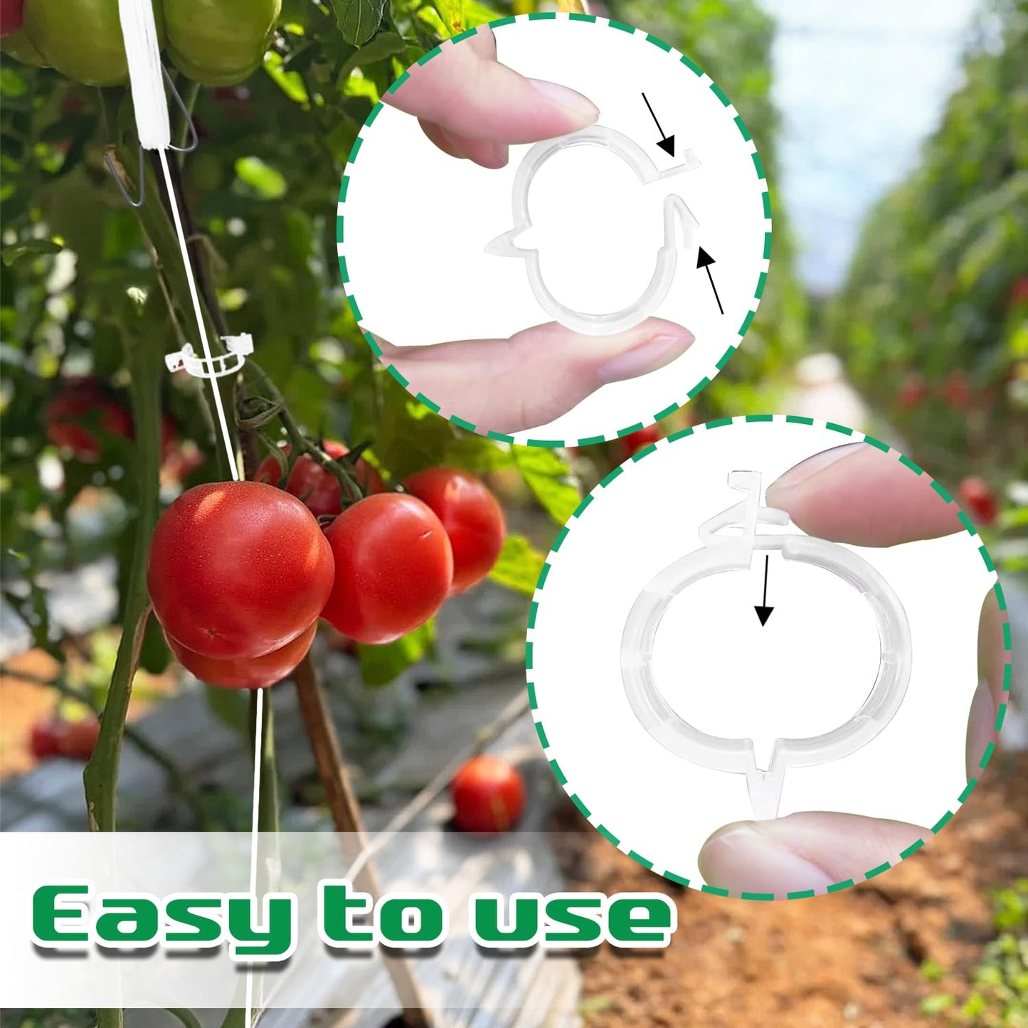 Srmayyi 160 PCS Tomato Hooks with String,Tomato Holder Hooks with Plant Clips and 32.8ft Twine,Climbing Plants Support Hooks Flower Vine Twine Crop Trellis,Prevent Pinching or Falling Off