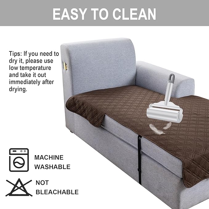 Genina L Shape Couch Cover, Sectional Couch Chaise Covers, Waterproof Washable
