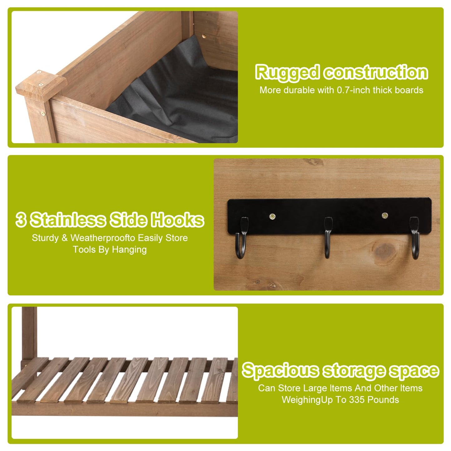 Gowoodhut Raised Garden Bed with Legs Outdoor, Elevated Garden Box with Legs, Large Storage Shelf for Vegetable, Flower, Herb, Easy to Assemble，81x23x31 in
