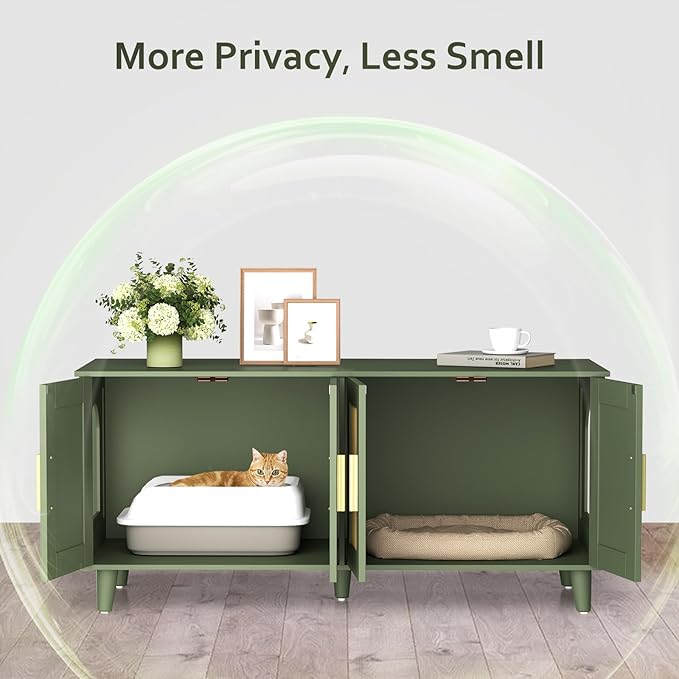 Homhedy Boho Cat Litter Box Enclosure