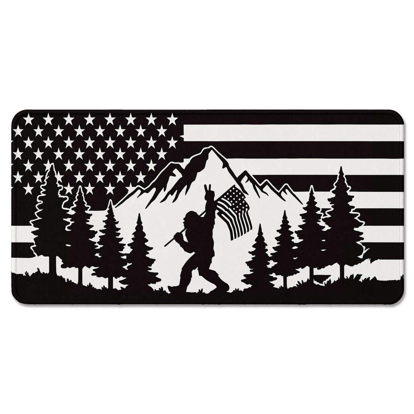 DOFQZ Bigfoot Sasquatch Camping Large Mouse Pad 31.5x15.7 Inch,M005