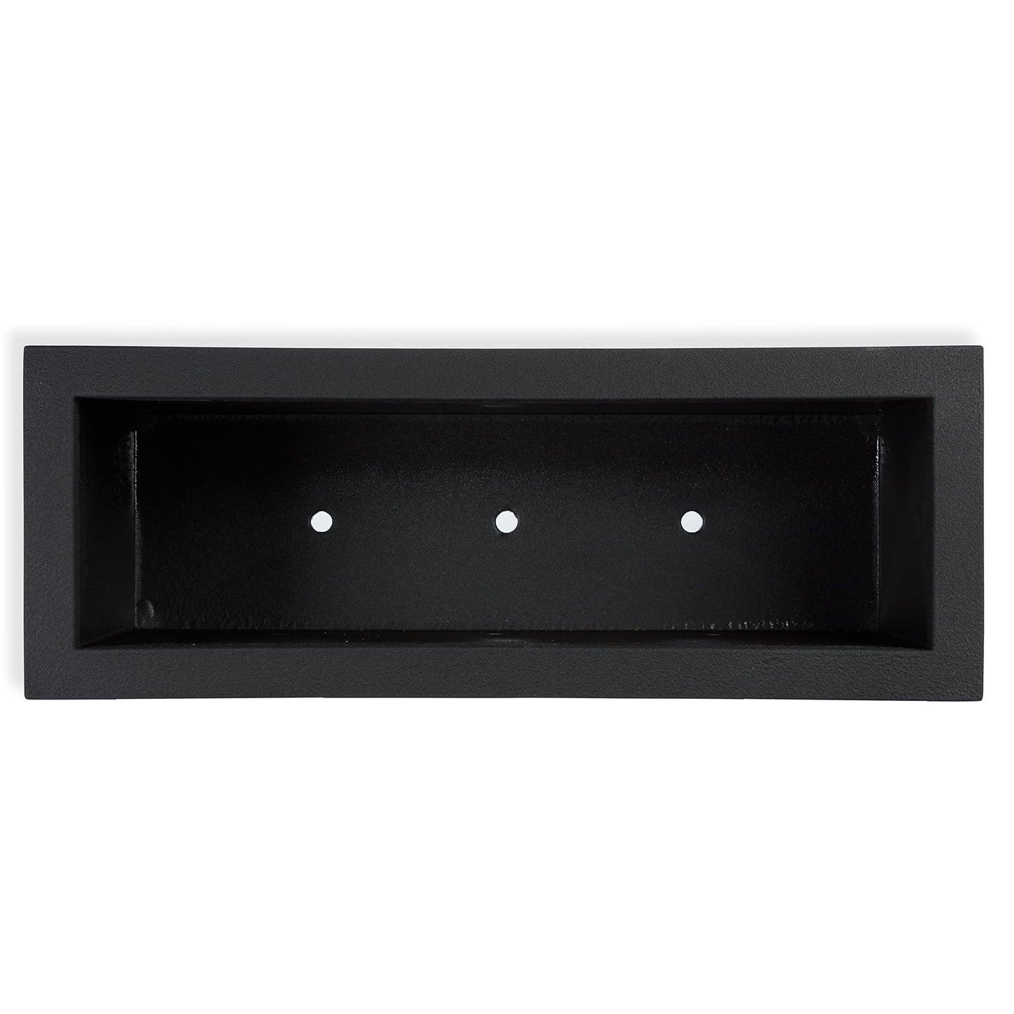 PolyStone Milan Rectangular Trough Planter – 46" x 17" x 19" – Large Lightweight Indoor/Outdoor Planter Box – Modern Stone-Look Resin – Durable All-Weather w/Drainage Holes – Made in USA – Black