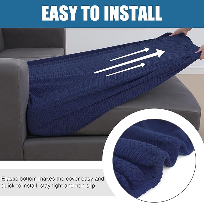 Smiry Waterproof Couch Cushion Covers, Stretch Jacquard Sectional Couch Covers