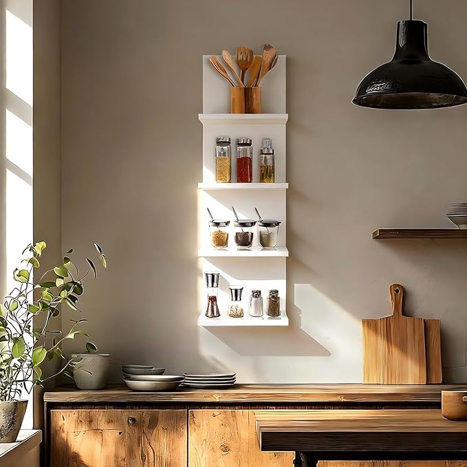 Homaterial 4 Tiers Floating Shelves, Modern Wall Mounted Shelf Storage Shelves