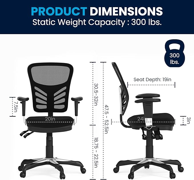 Flash Furniture Nicholas Mid-Back Swivel Desk Chair