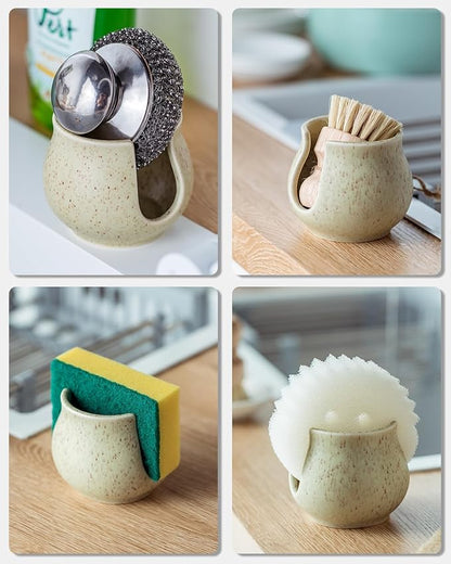 Ceramic Dish Sponge Holder, Sponge Caddy
