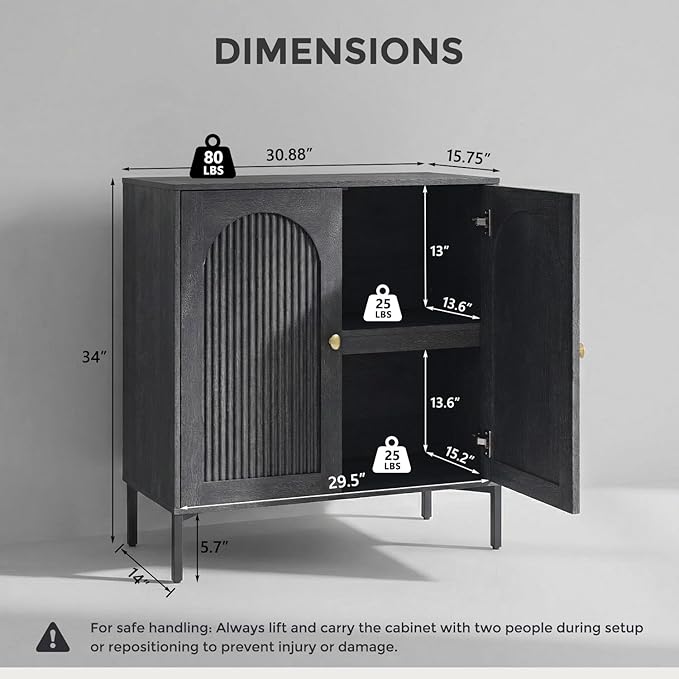 IFBUY Modern Sideboard Buffet Cabinet, Wooden Modular Coffee Bar Cabinets