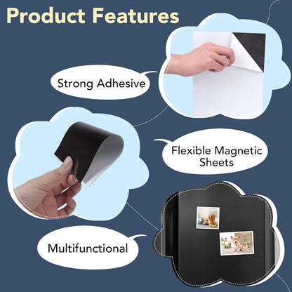 DIYMAG 4Pack Magnetic Adhesive Sheets, Magnetics Sheet with Adhesives Backing, 8x10 Inch Flexible Magnet for Crafts Photos and Die Storage Easy to Cut