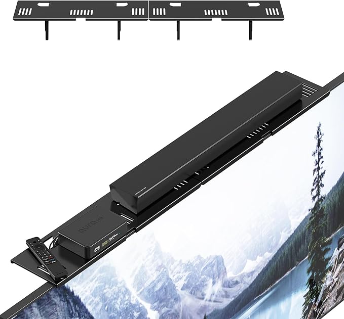 CABTE Adjustable Steel TV Top Shelf, Floating TV Stand, Universal Monitor Shelf
