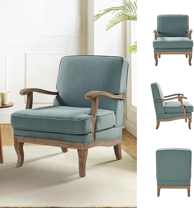 HULALA HOME Mid-Century Modern Accent Chair, Upholstered Lounge Arm Chair