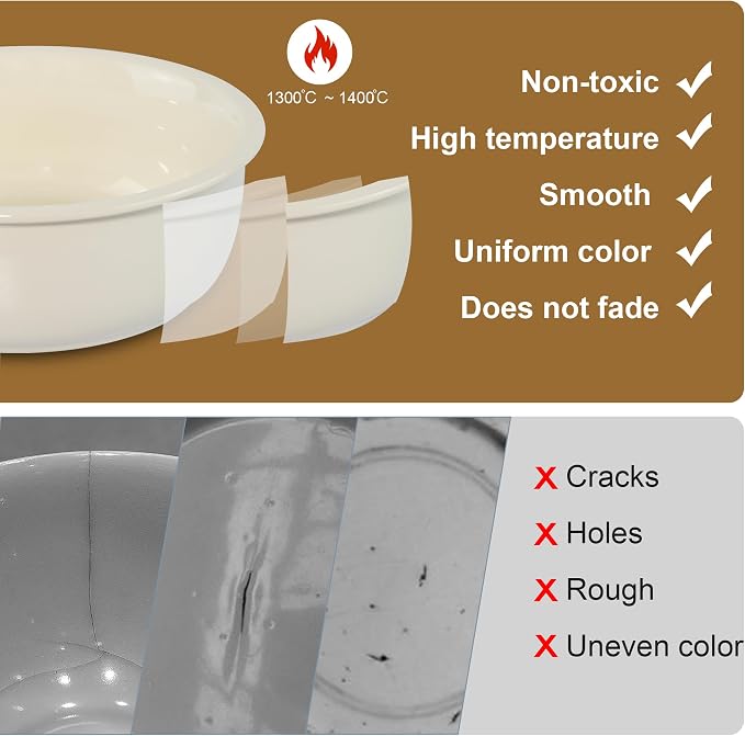Wordcam 28oz Ceramic Dog Bowls, Durable Modern Pet Food and Water Bowls for Small Medium Dogs and Cats, Replacement Bowls for Wordcam SS01 Model (Cream White)