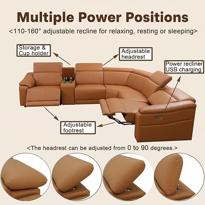 Power Recliner Sofa Set, Reclining Sectional Sofa Couch