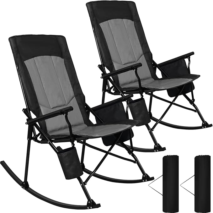 Romswi 2 Pack High Back Portable Rocking Chair