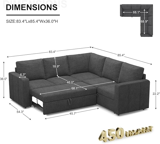 Belffin Modular Sectional Sleeper Sofa