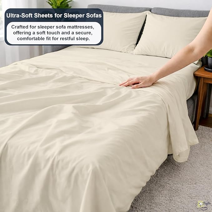 Cottington Lane Sleeper Sofa Sheets Full Size, 4 Piece Premium Quality 100%