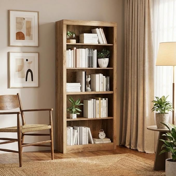 GarveeHome 71 in Tall Bookcase, Wooden Bookshelf