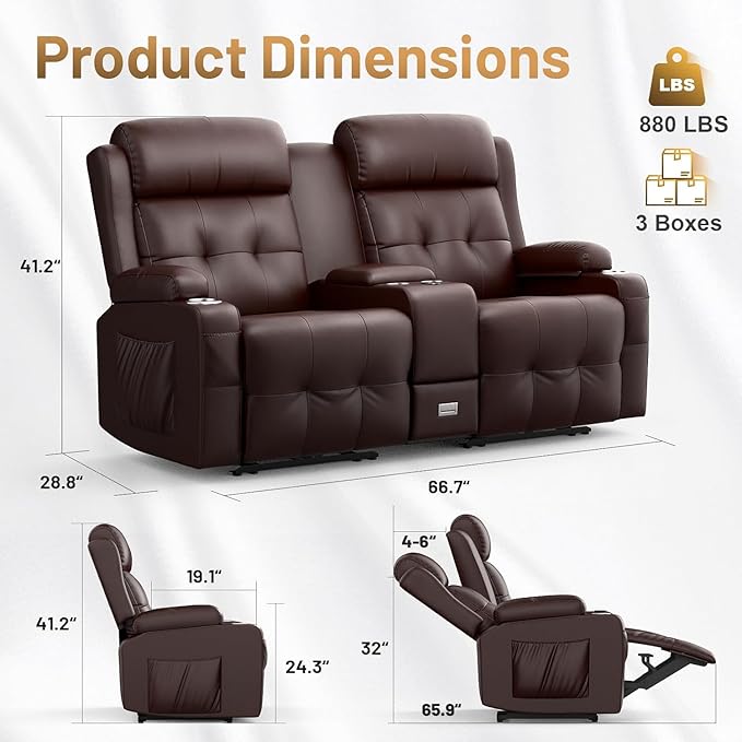 Loveseat Recliner Sofa, Home Theater Seating