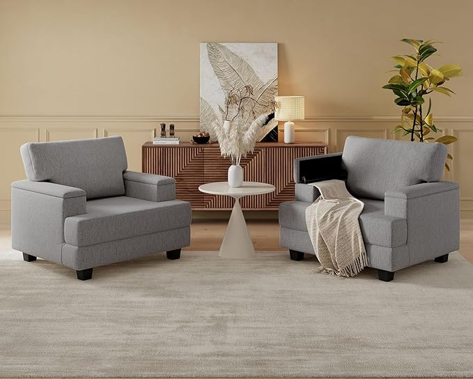 Rexulqo Oversized Accent Chair Set of 2, Upholstered Armchair