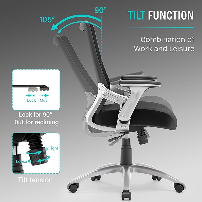 SUNNOW Office Chair, Ergonomic Computer Desk Chair, Sturdy Executive Task Chair