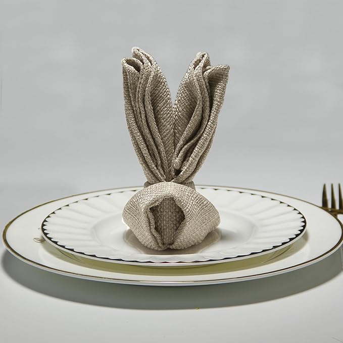 BALCONY & FALCON Cloth Napkins Set of 6 Washable Linen Napkins Absorbent
