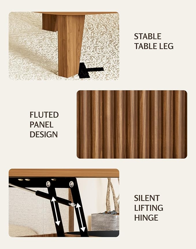 Oval Lift Top Coffee Table