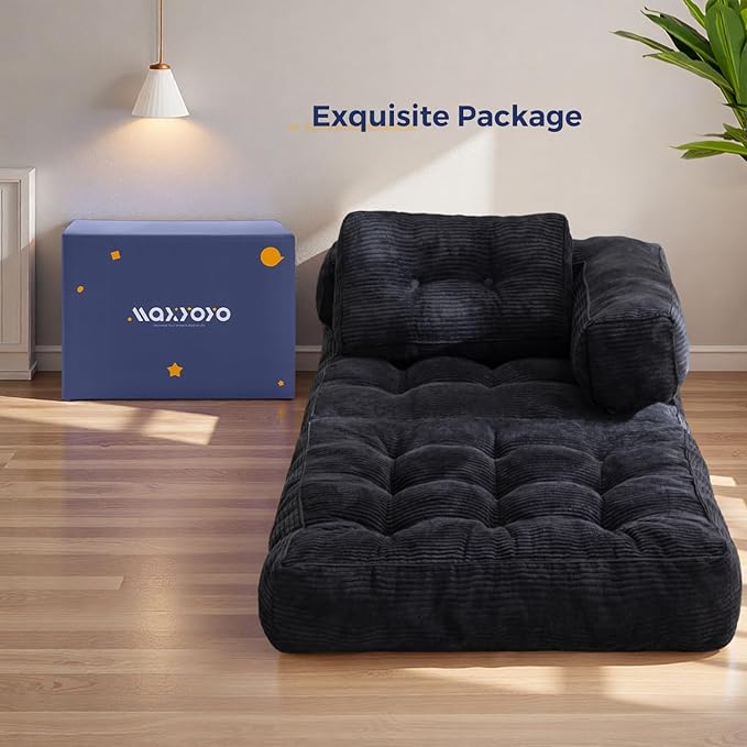 MAXYOYO Folding Sofa Bed, L-Shaped Convertible Sofa